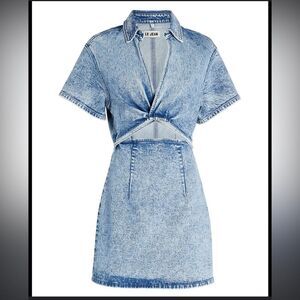 NWT LE JEAN
Koko Cut-Out Denim Shirt Dress S